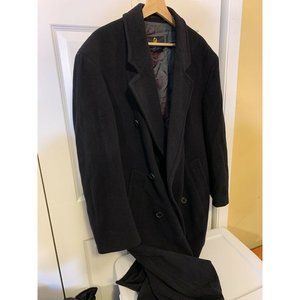 BUGATTI Wool Overcoat Men’s Sz M German Sz‎ 24 Black